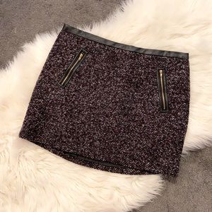 Purple bouclé mini skirt